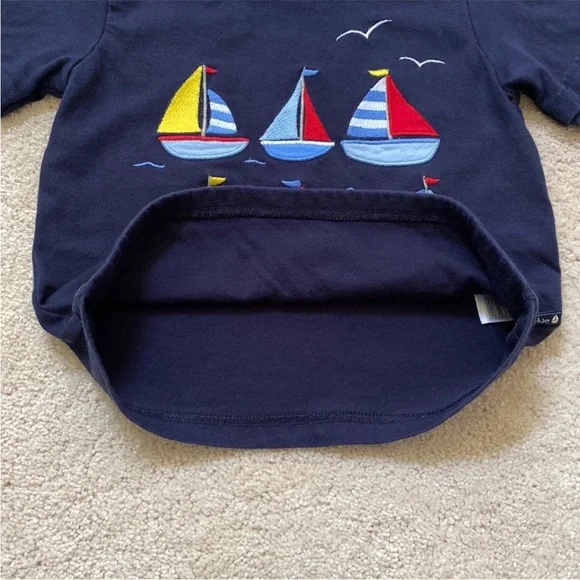 Navy Sailboat Kids Shirt - Picture 9 of 11